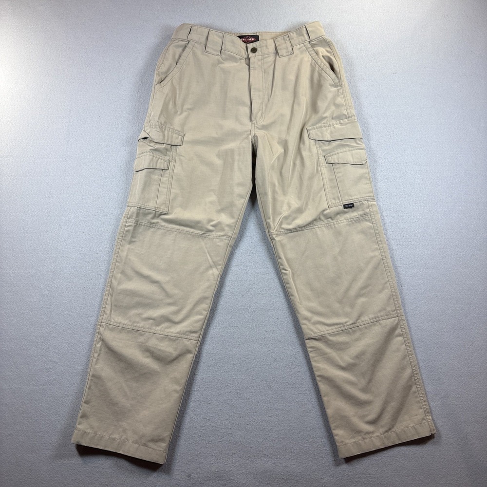 Tru-Spec Pants Mens 34x34 Khaki Tactical Rip Stop Cargo Utility Double Knee‎